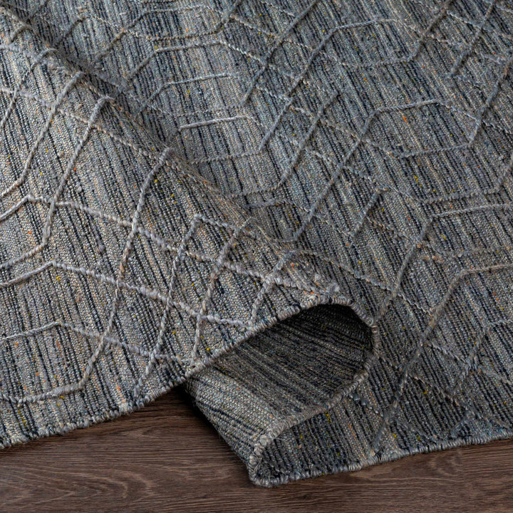 Shurdington Modern Geometrical Design Charcoal Hand Woven Area Rug