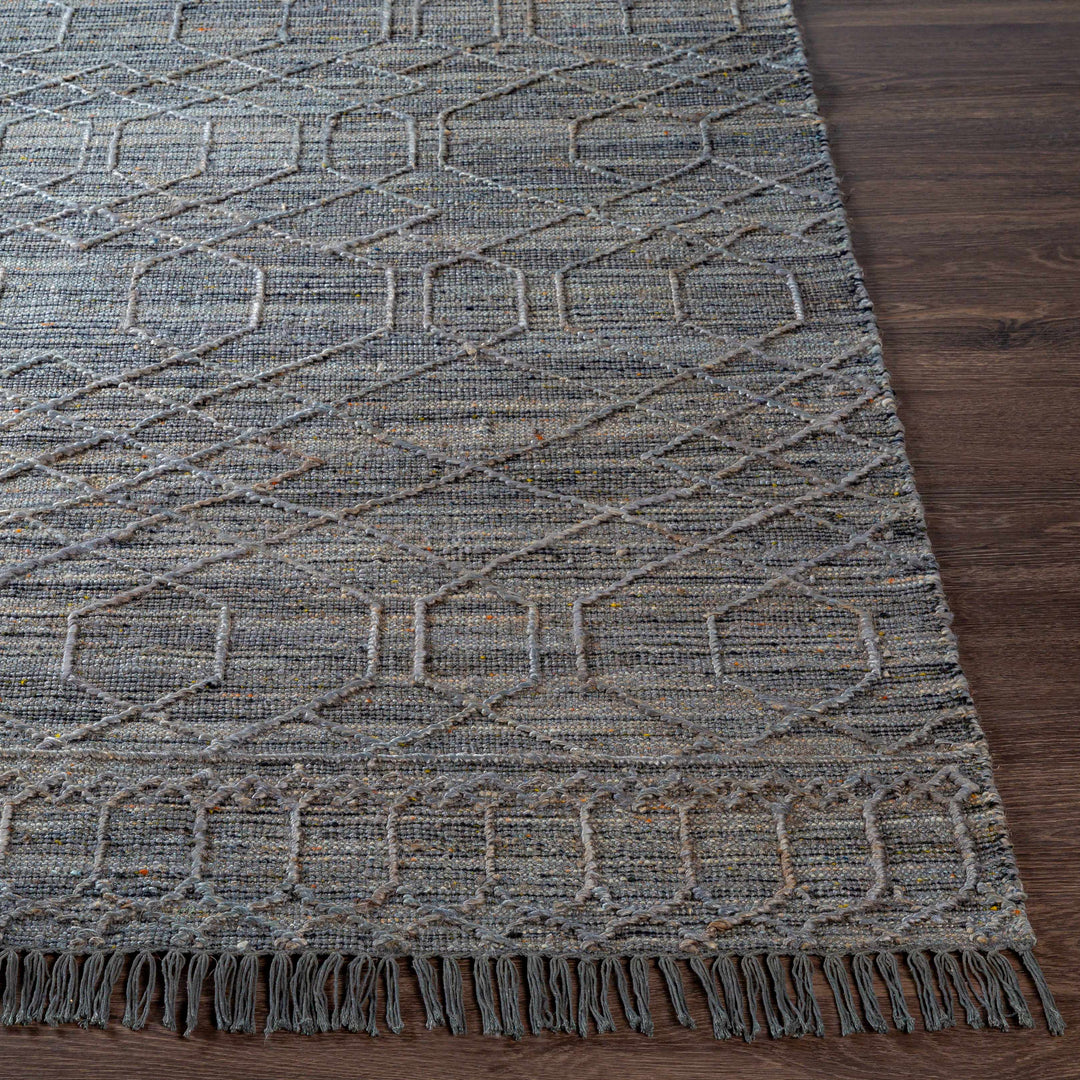 Shurdington Modern Geometrical Design Charcoal Hand Woven Area Rug