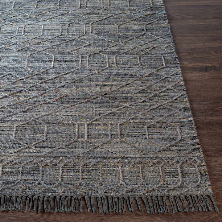 Shurdington Modern Geometrical Design Charcoal Hand Woven Area Rug