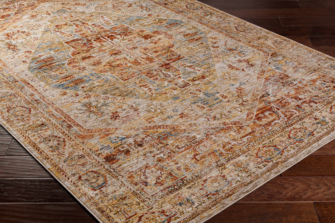 Alois Traditional Style Rust And Tan Area Rug