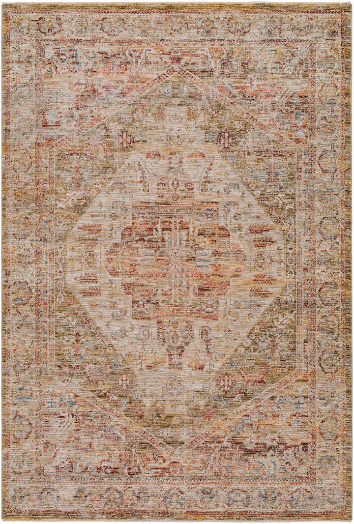 Alois Rust And Beige Traditional Style Area Rug