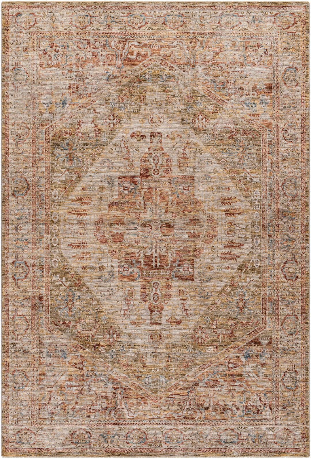 Alois Rust And Beige Traditional Style Area Rug