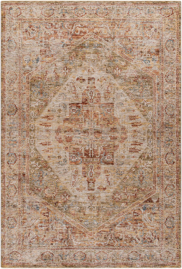 Alois Rust And Beige Traditional Style Area Rug
