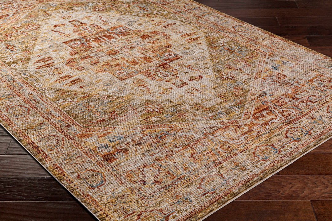 Alois Rust And Beige Traditional Style Area Rug