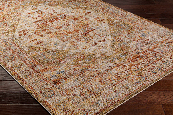 Alois Rust And Beige Traditional Style Area Rug