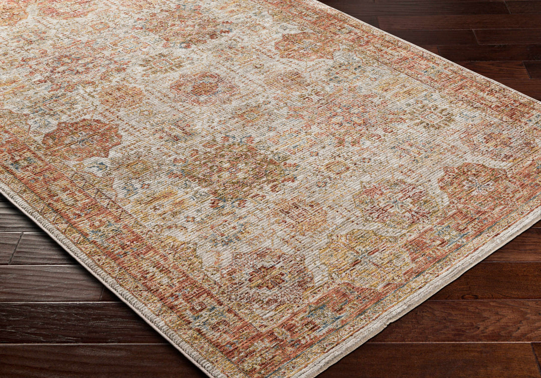 Ange Rust And Beige Traditional Style Area Rug