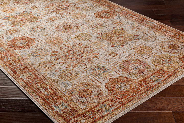 Ange Rust And Beige Traditional Style Area Rug