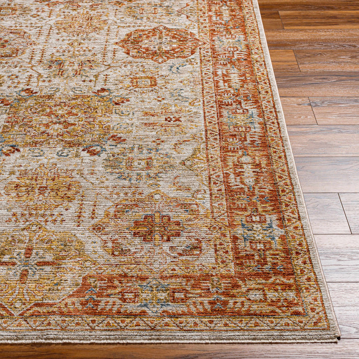 Ange Rust And Beige Traditional Style Area Rug