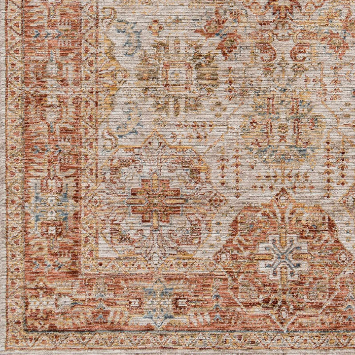 Ange Rust And Beige Traditional Style Area Rug