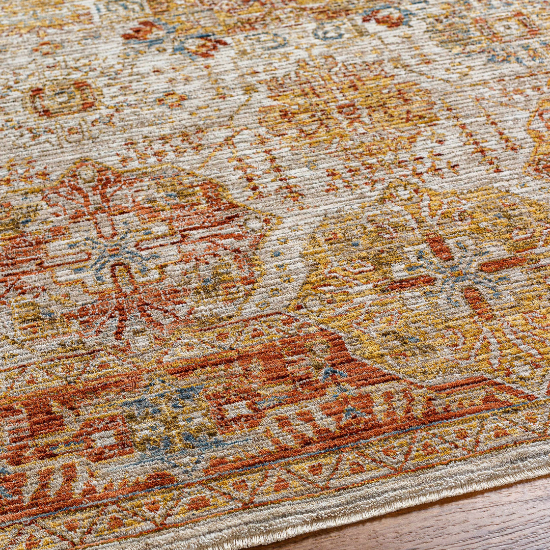 Ange Rust And Beige Traditional Style Area Rug