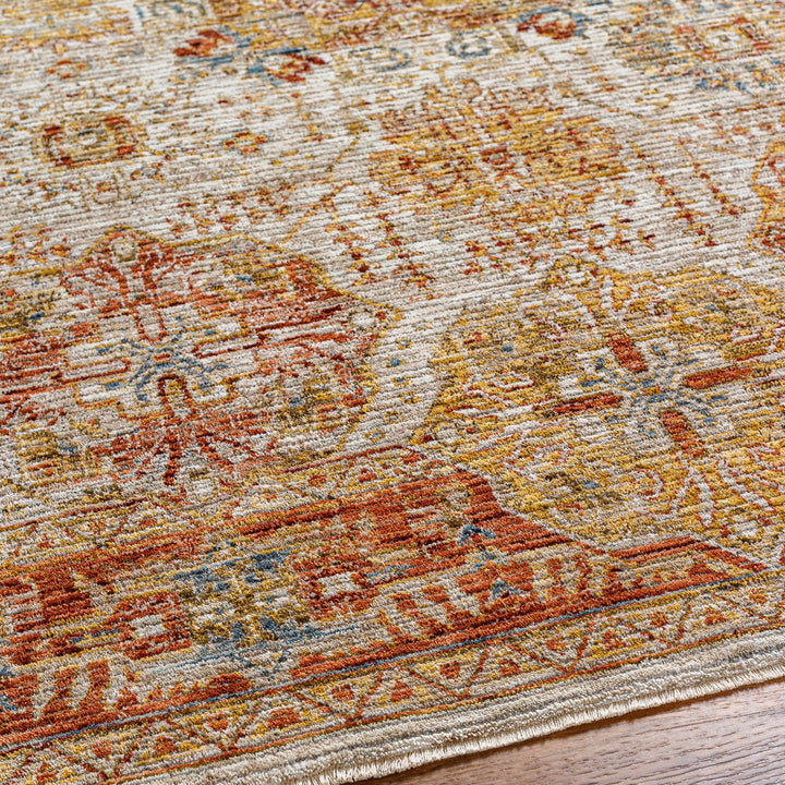 Ange Rust And Beige Traditional Style Area Rug
