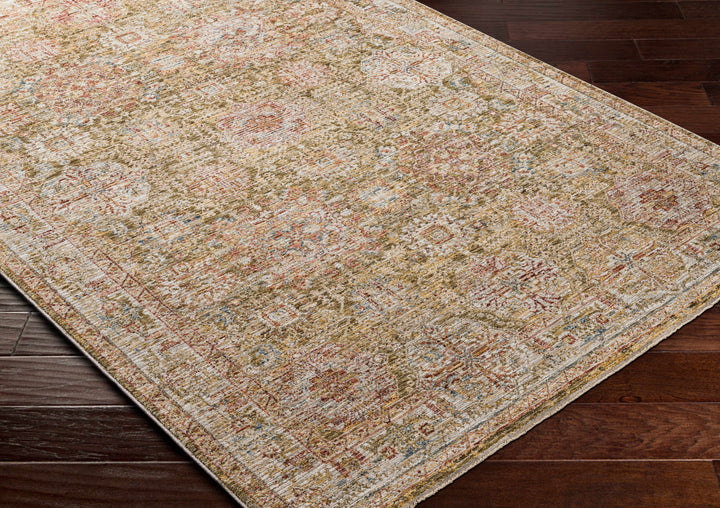 Ange Traditional Medallion Design Olive And Rust Area Rug