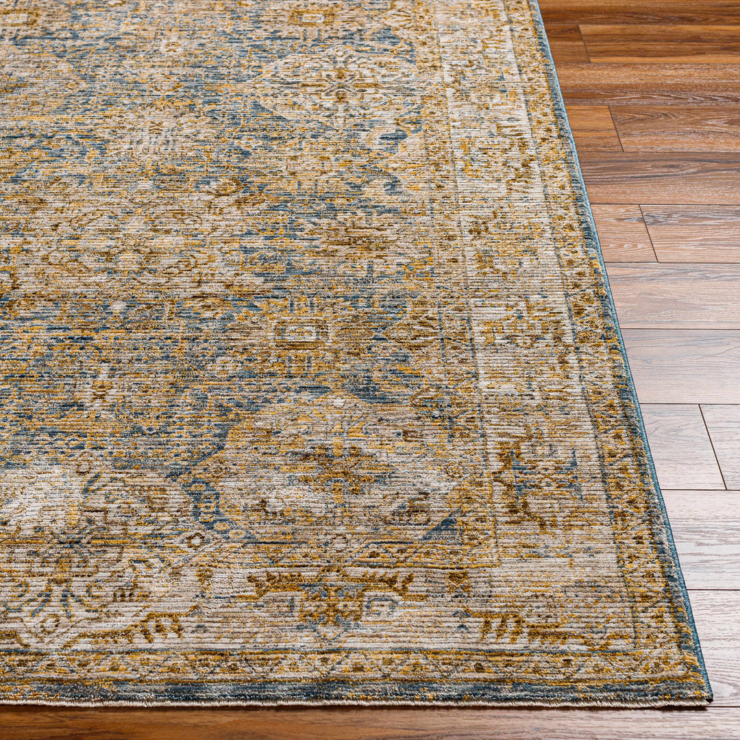Ange Traditional Style Brown And Blue Area Rug