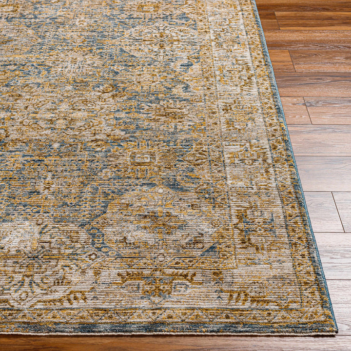Ange Traditional Style Brown And Blue Area Rug