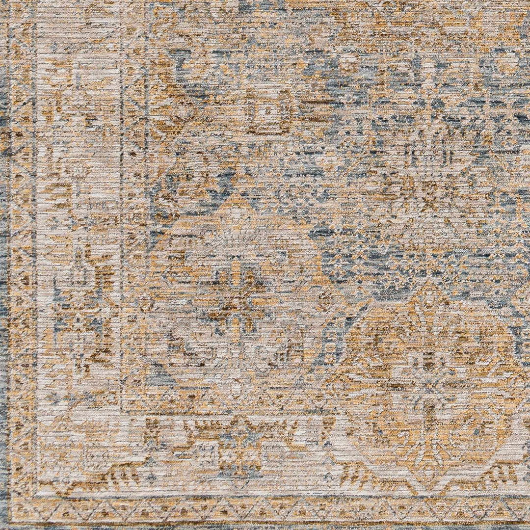 Ange Traditional Style Brown And Blue Area Rug
