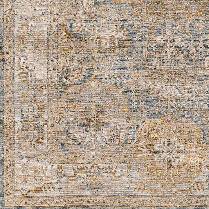 Ange Traditional Style Brown And Blue Area Rug