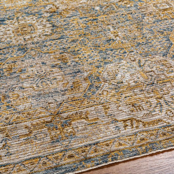 Ange Traditional Style Brown And Blue Area Rug
