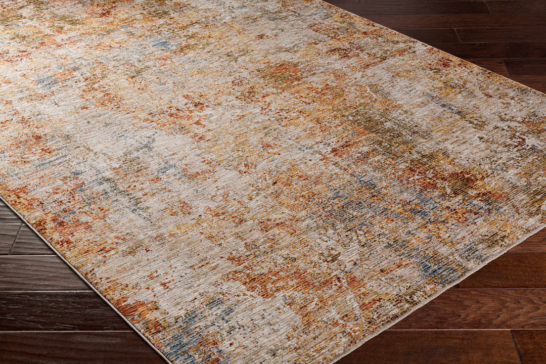 Bice Contemporary Abstract Design Rust And Beige Area Rug