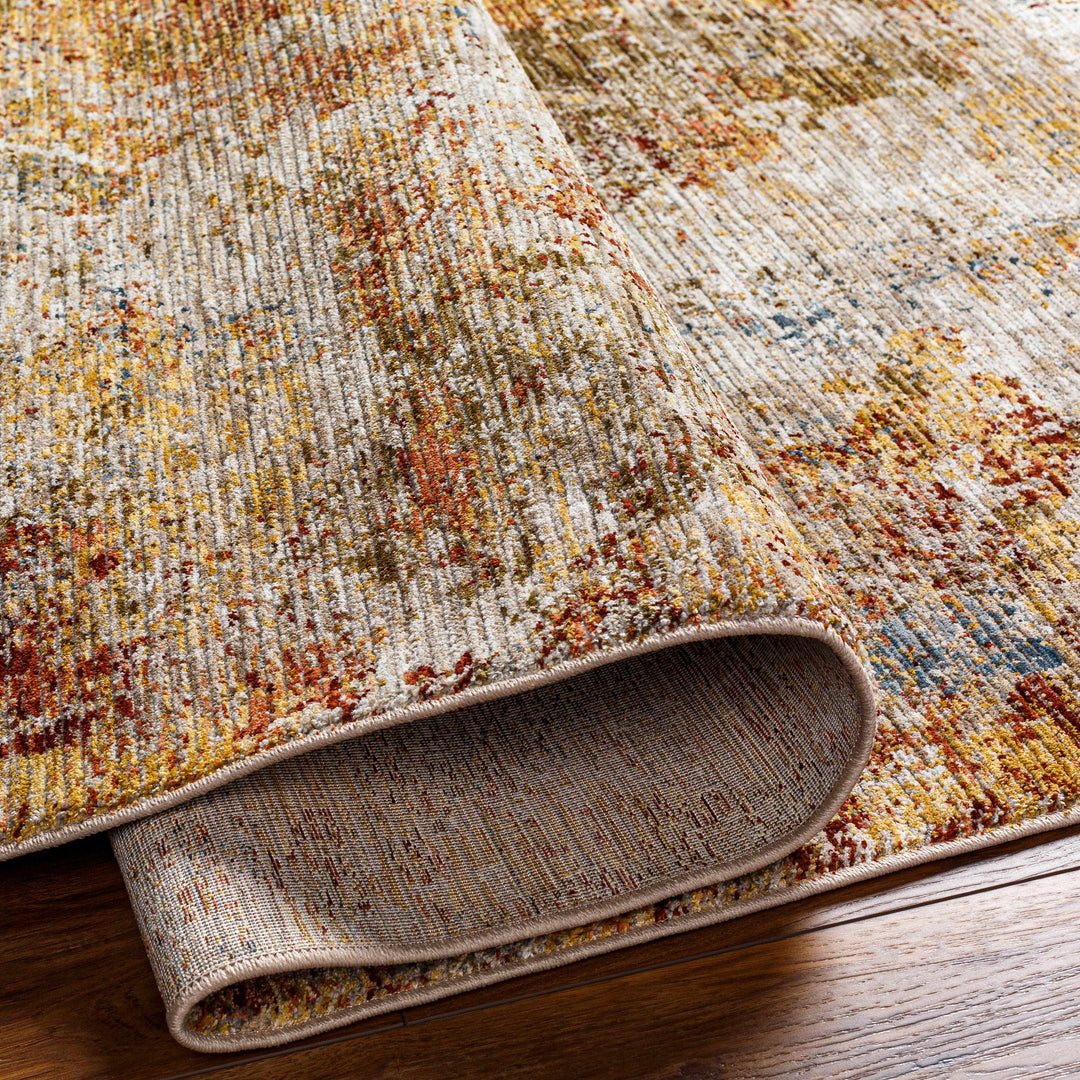 Bice Contemporary Abstract Design Rust And Beige Area Rug