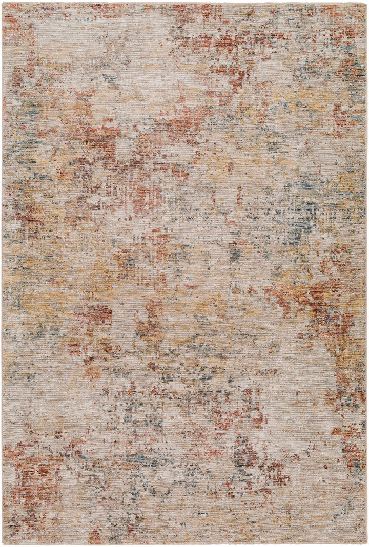 Chas Tan And Rust Contemporary Abstract Design Area Rug