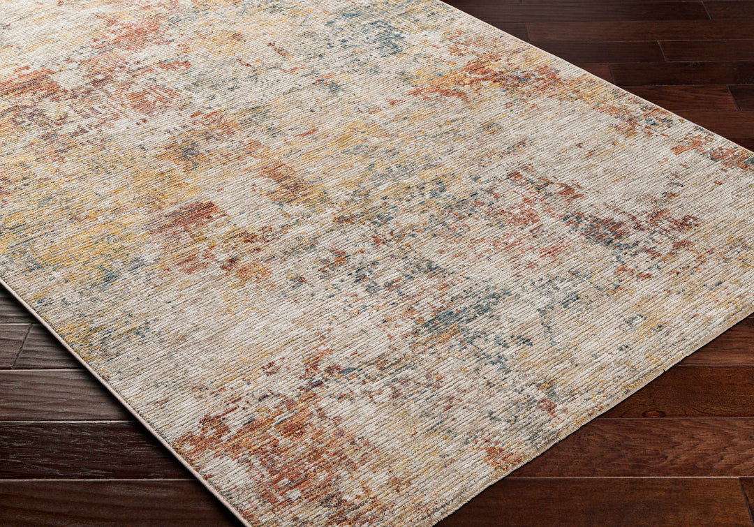 Chas Tan And Rust Contemporary Abstract Design Area Rug