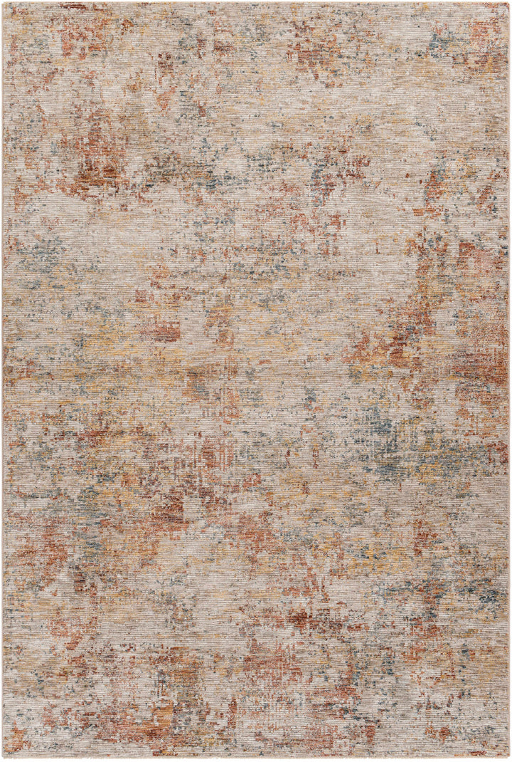 Chas Tan And Rust Contemporary Abstract Design Area Rug