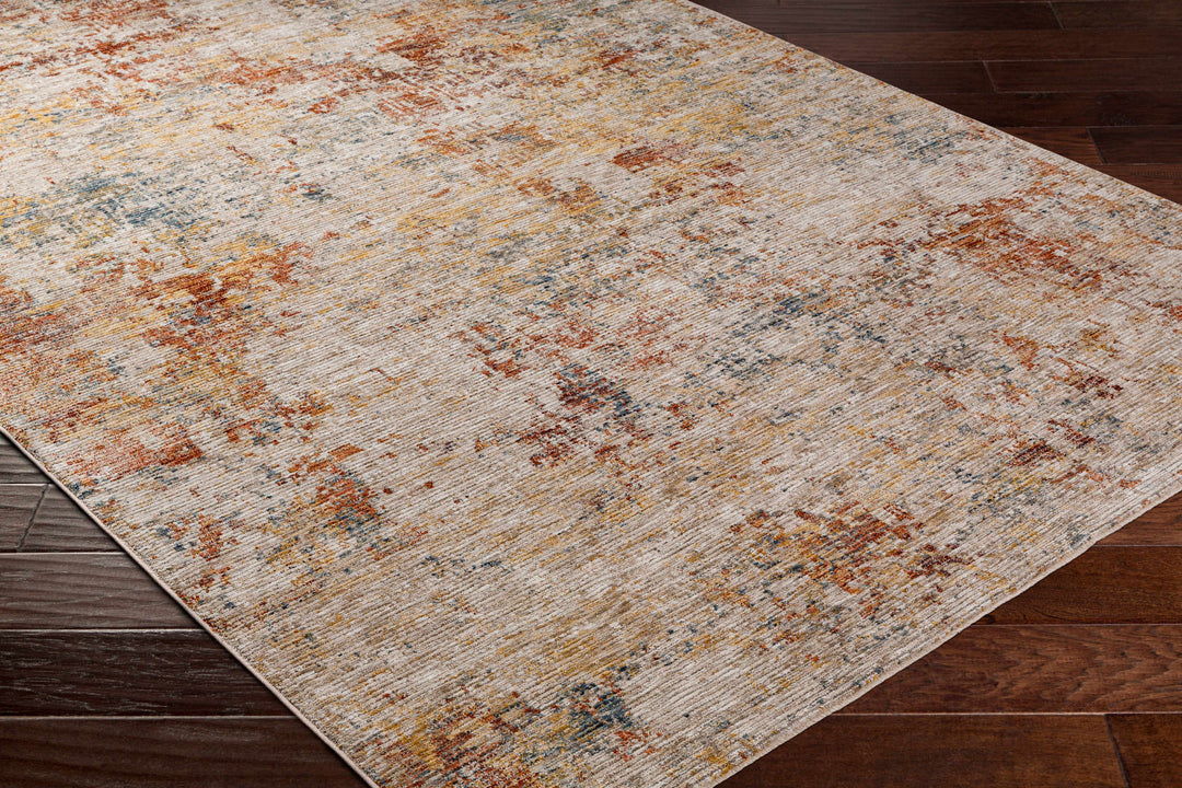 Chas Tan And Rust Contemporary Abstract Design Area Rug