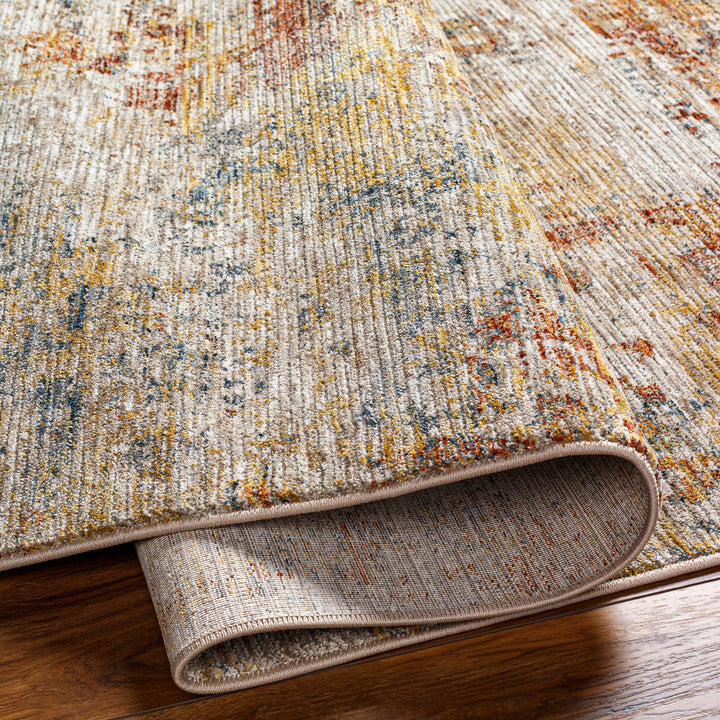 Chas Tan And Rust Contemporary Abstract Design Area Rug