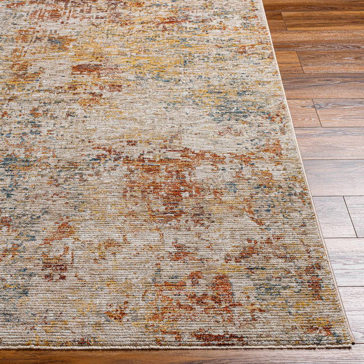 Chas Tan And Rust Contemporary Abstract Design Area Rug