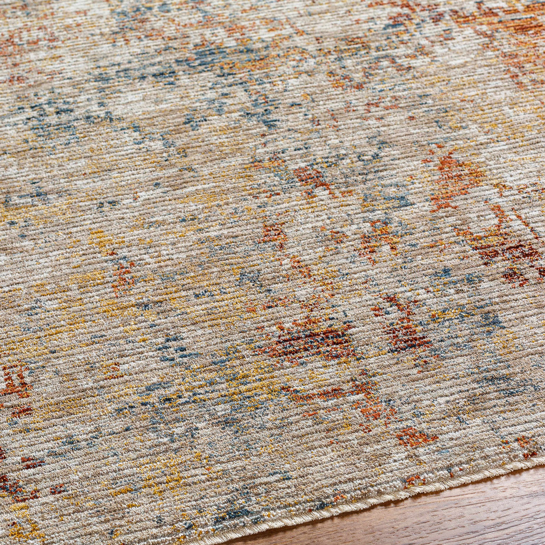 Chas Tan And Rust Contemporary Abstract Design Area Rug