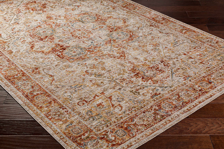 Cress Traditional Medallion Rust And Beige Area Rug