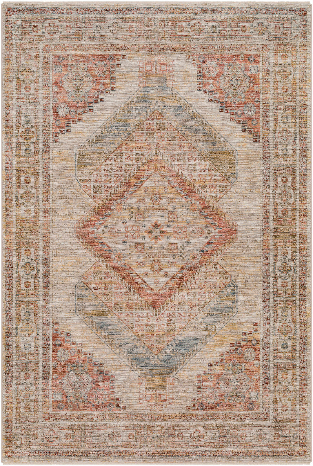 Moya Traditional Style Beige And Rust Area Rug