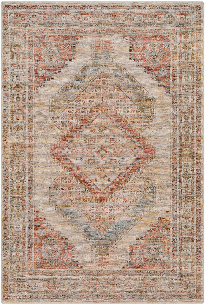 Moya Traditional Style Beige And Rust Area Rug