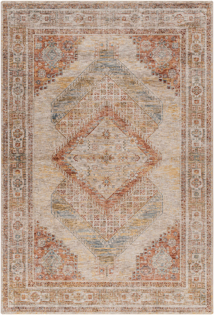 Moya Traditional Style Beige And Rust Area Rug