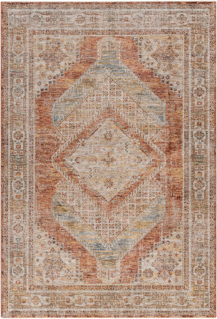 Moya Beige And Rust Traditional Medallion Design Rug