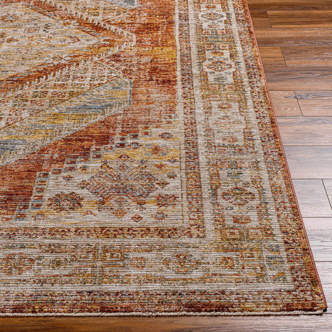 Moya Beige And Rust Traditional Medallion Design Rug