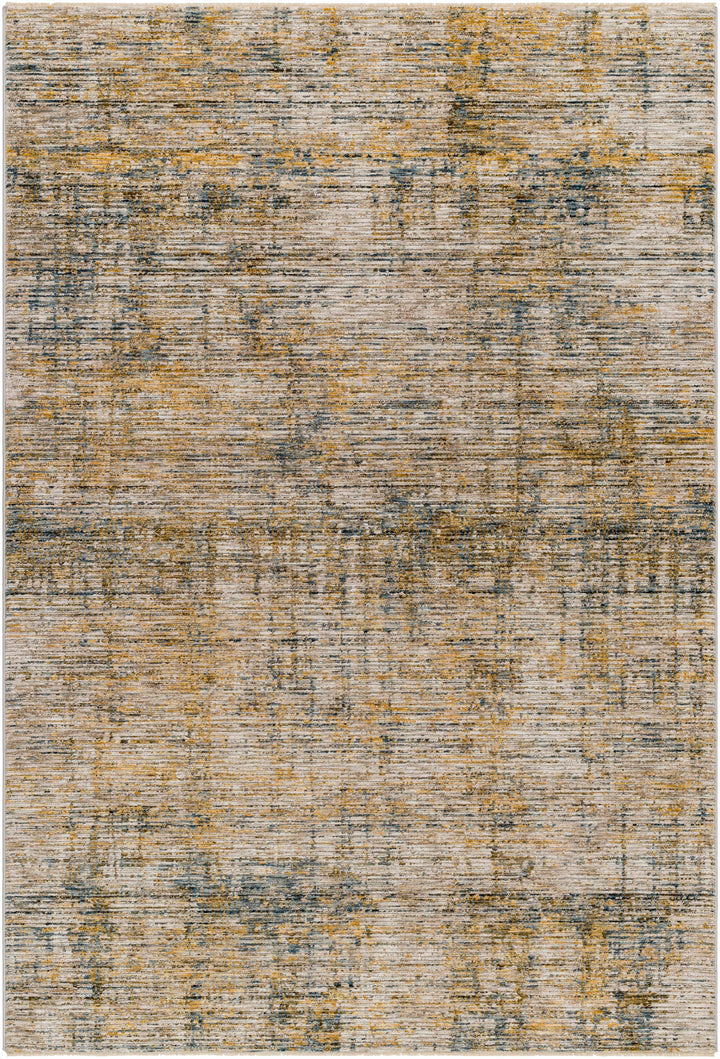 Osma Modern Abstract Design Mustard And Beige Area Rug