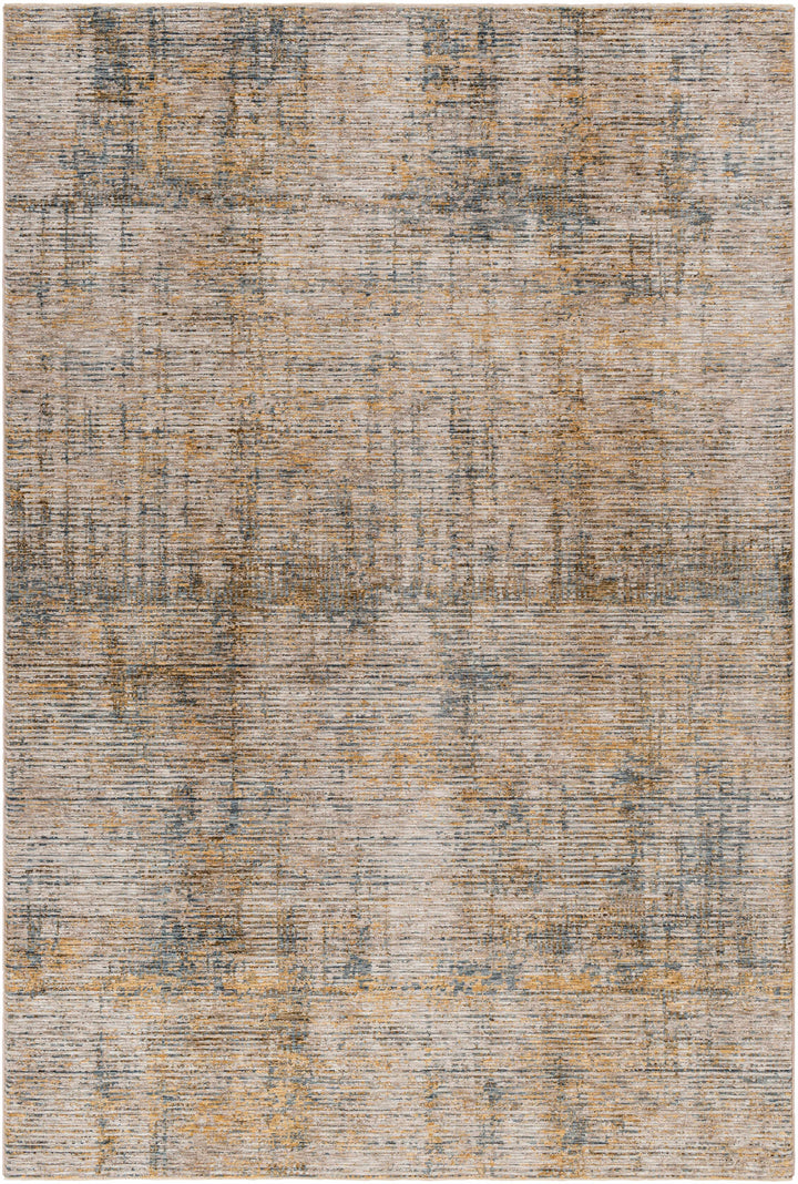 Osma Modern Abstract Design Mustard And Beige Area Rug