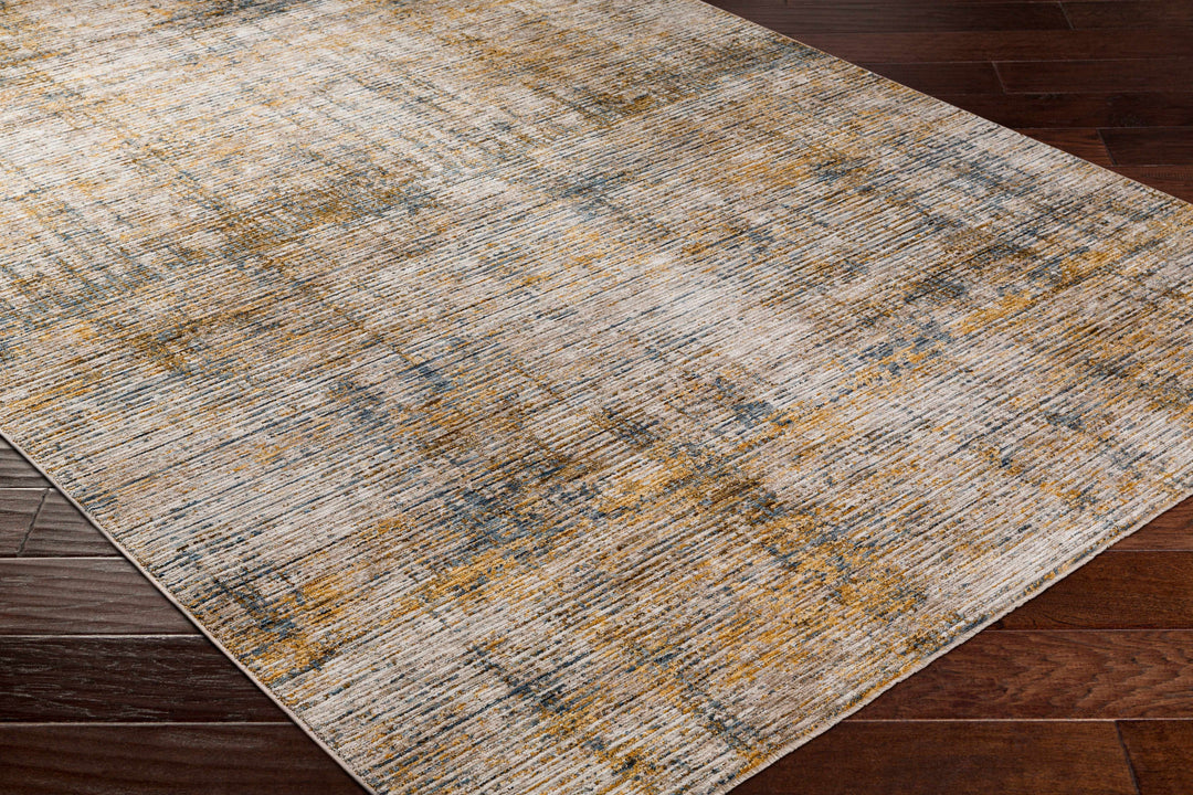 Osma Modern Abstract Design Mustard And Beige Area Rug
