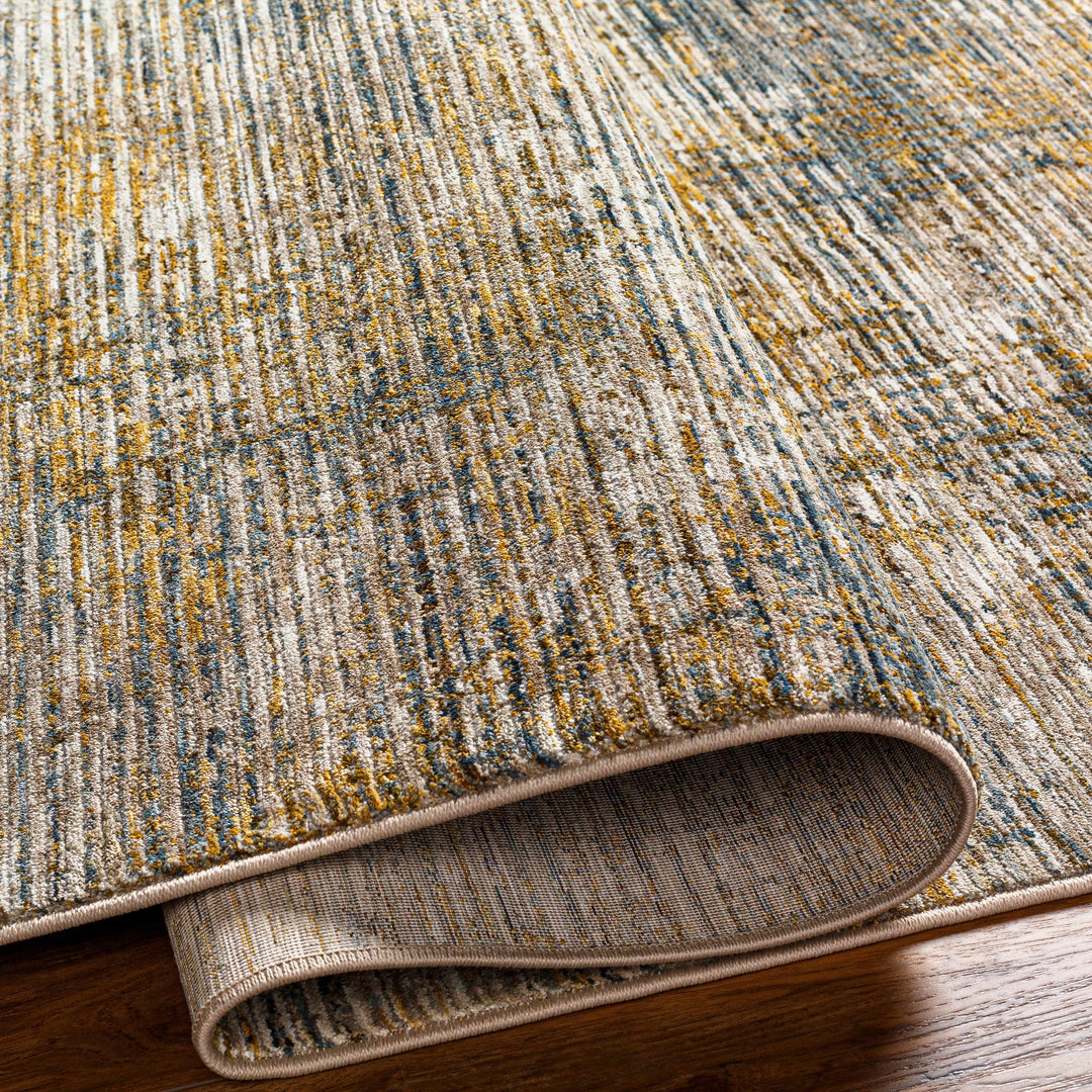 Osma Modern Abstract Design Mustard And Beige Area Rug