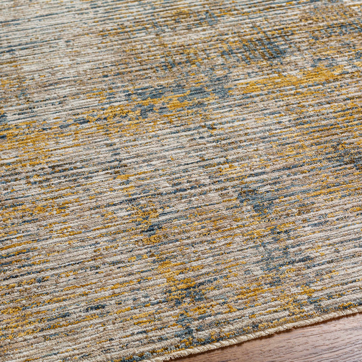 Osma Modern Abstract Design Mustard And Beige Area Rug