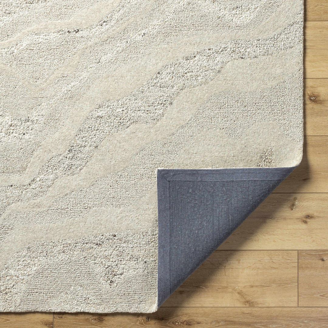 Siani Modern Abstract Cream And Gray Wool Area Rug - The Rug Decor