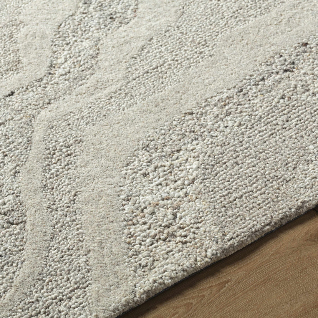 Siani Modern Abstract Cream And Gray Wool Area Rug - The Rug Decor