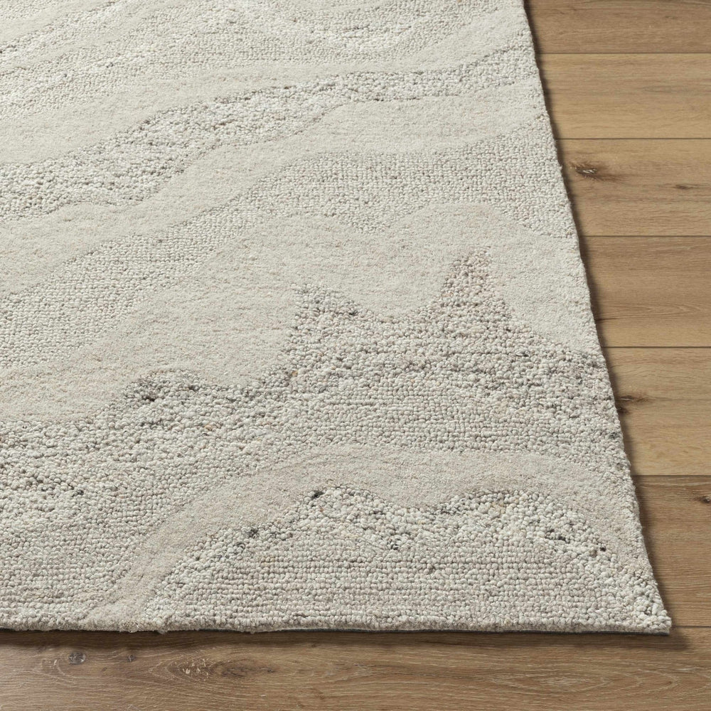 Siani Modern Abstract Cream And Gray Wool Area Rug - The Rug Decor