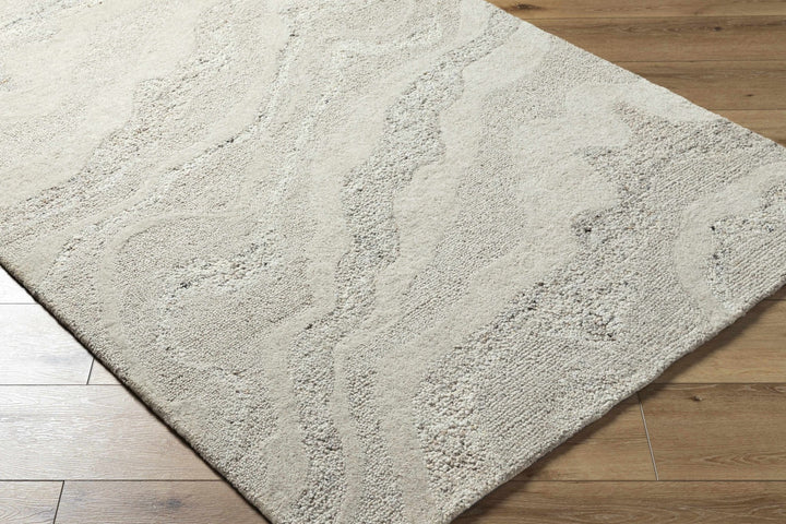 Siani Modern Abstract Cream And Gray Wool Area Rug - The Rug Decor