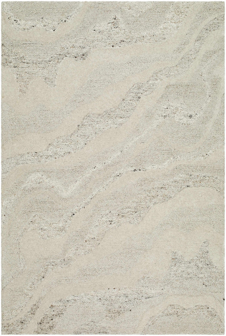 Siani Modern Abstract Cream And Gray Wool Area Rug - The Rug Decor