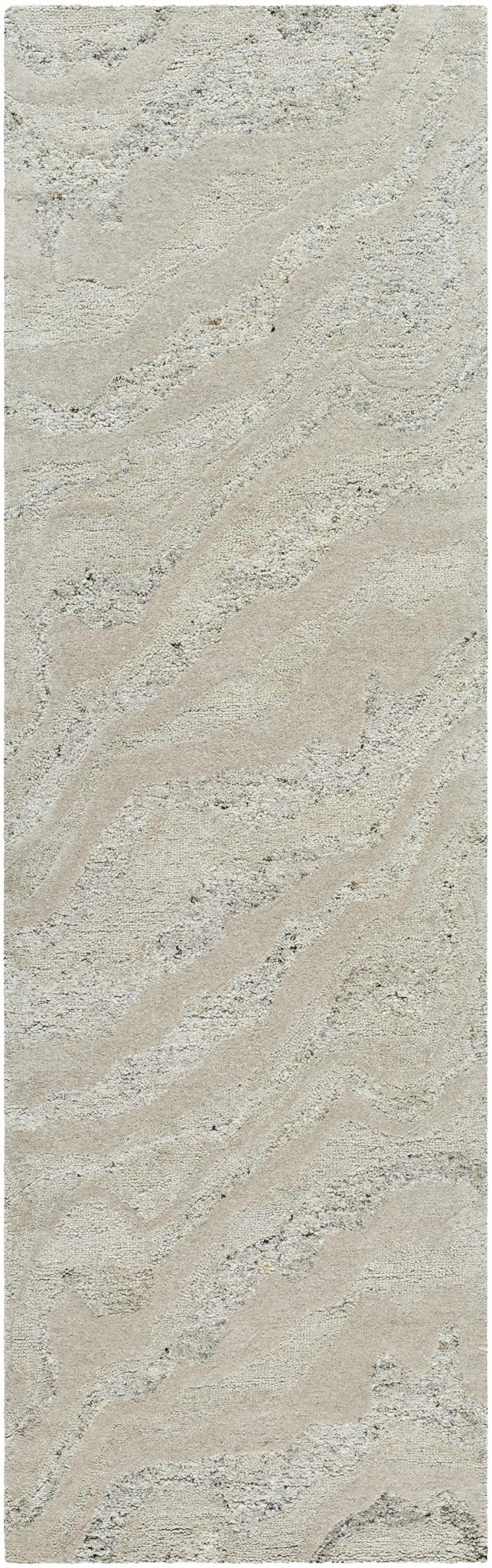 Siani Modern Abstract Cream And Gray Wool Area Rug - The Rug Decor