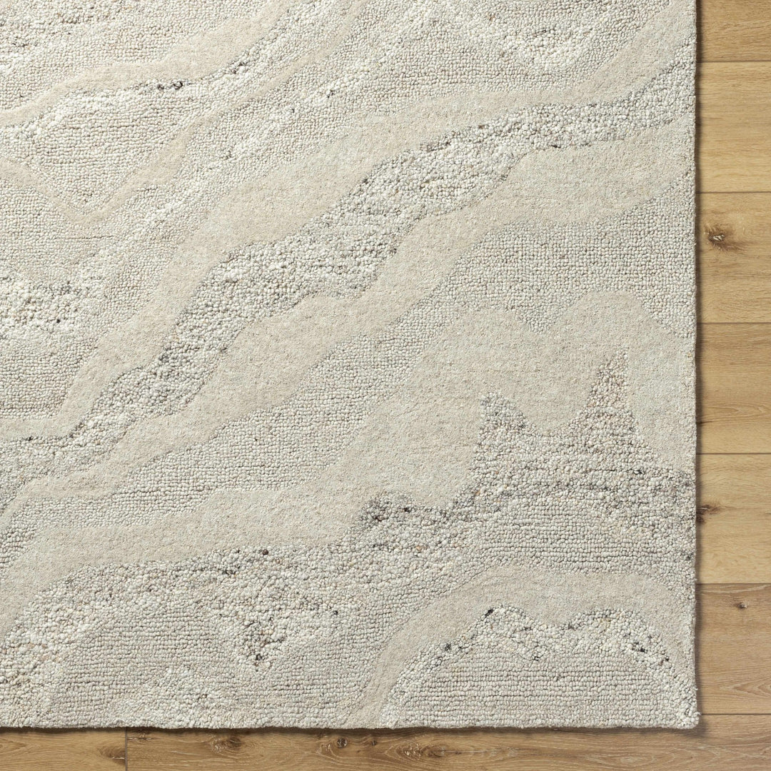 Siani Modern Abstract Cream And Gray Wool Area Rug - The Rug Decor