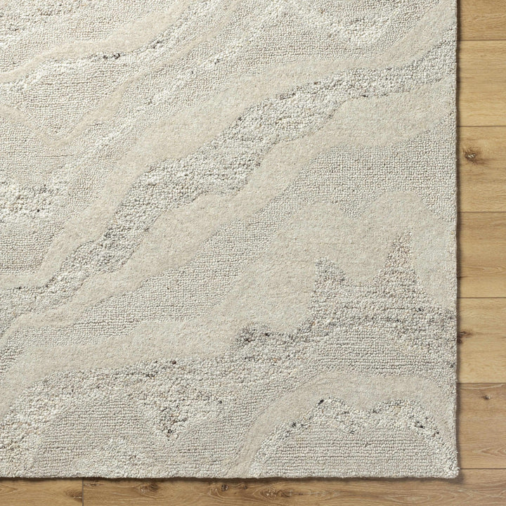 Siani Modern Abstract Cream And Gray Wool Area Rug - The Rug Decor