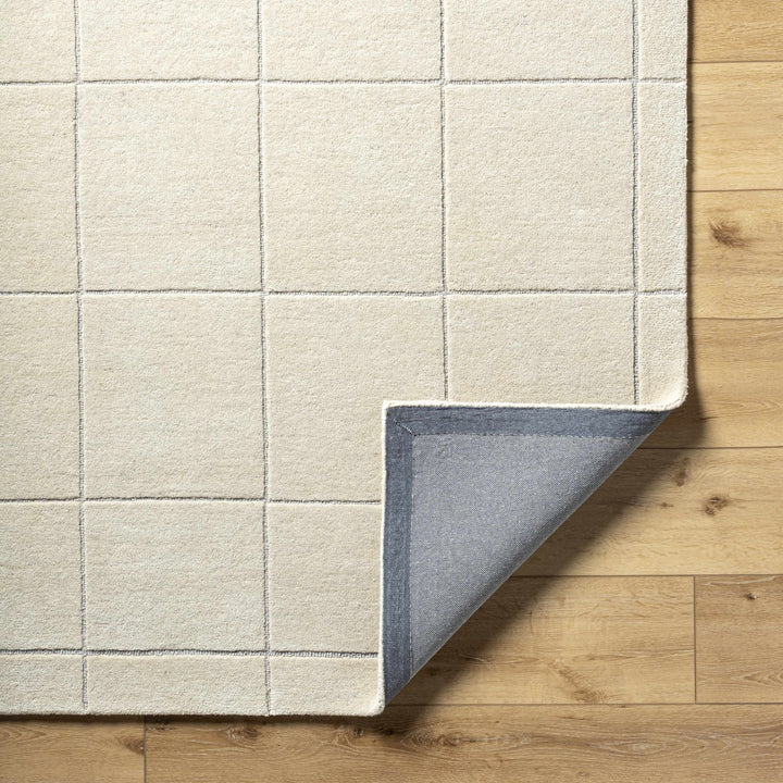Siarl Beige Contemporary Checkered Pattern Hand Tufted Wool Rug - The Rug Decor